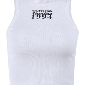 1994 Vintage Ribbed Tank Top - 2000s Fashion, Y2K Aesthetic Outfit