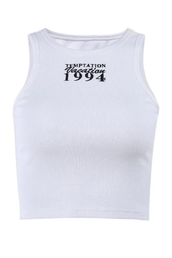 1994 Vintage Ribbed Tank Top - 2000s Fashion, Y2K Aesthetic Outfit