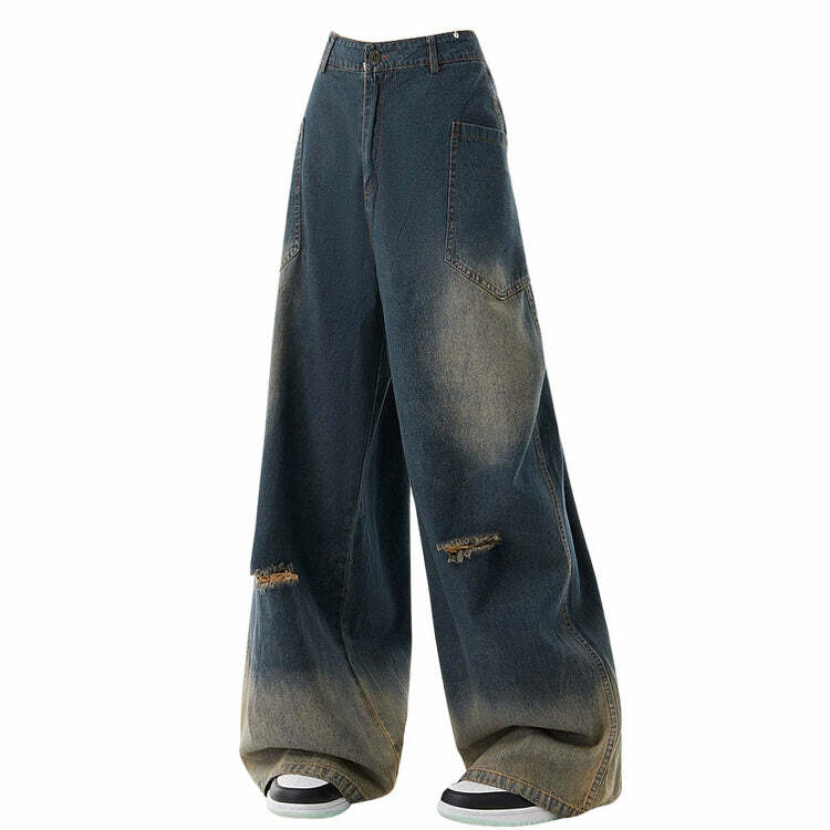 90's Kids Wide Leg Jeans - 2000s Fashion, Y2K Aesthetic, Vintage Style