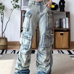 Ash Storm Cargo Jeans - 2000s Fashion, Nostalgia Outfits, Y2K Aesthetic