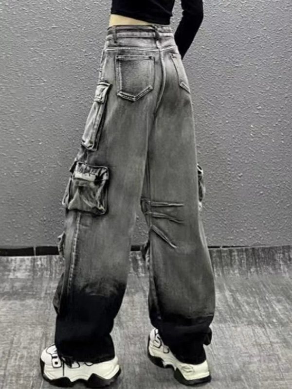 Ash Storm Cargo Jeans - 2000s Fashion, Nostalgia Outfits, Y2K Aesthetic