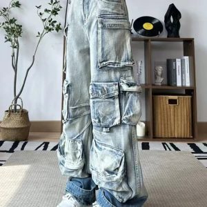 Ash Storm Cargo Jeans - 2000s Fashion, Nostalgia Outfits, Y2K Aesthetic