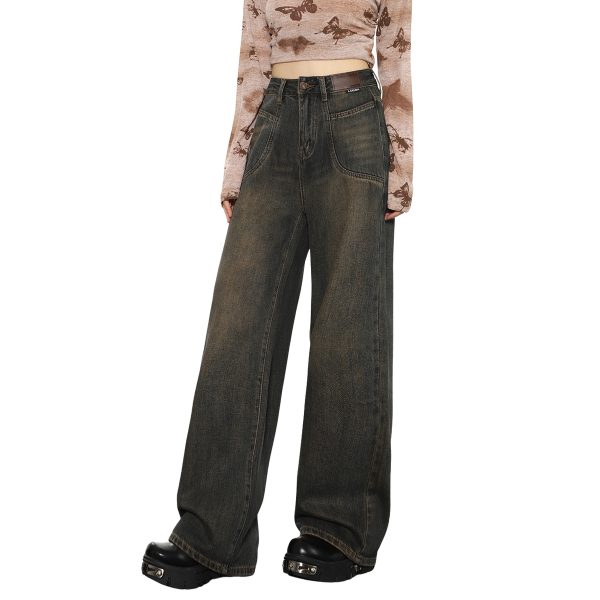 Basic Things Brown Jeans - 2000s Fashion, Nostalgia Outfits, Y2K Style