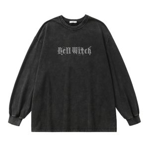 Bell Witch Gothic Long Sleeve Top - 2000s Fashion Inspired Outfit