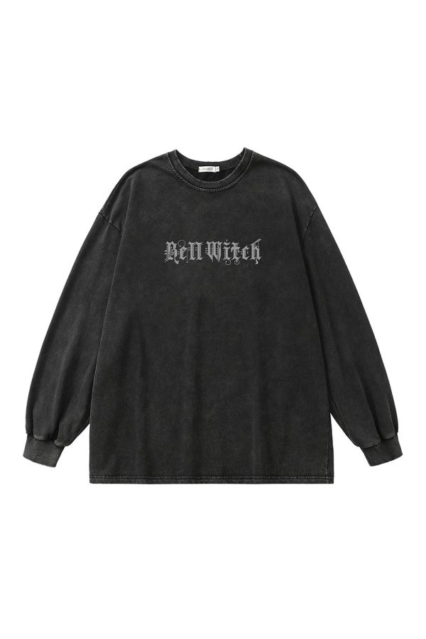 Bell Witch Gothic Long Sleeve Top - 2000s Fashion Inspired Outfit