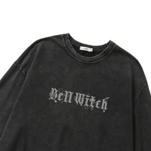 Bell Witch Gothic Long Sleeve Top - 2000s Fashion Inspired Outfit