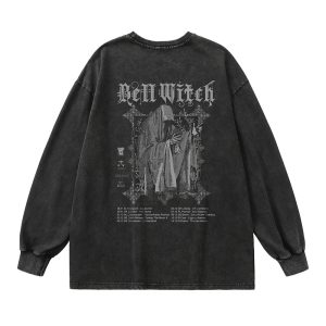 Bell Witch Gothic Long Sleeve Top - 2000s Fashion Inspired Outfit