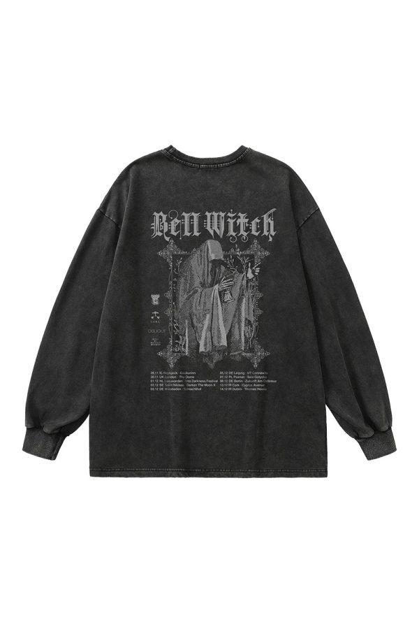 Bell Witch Gothic Long Sleeve Top - 2000s Fashion Inspired Outfit