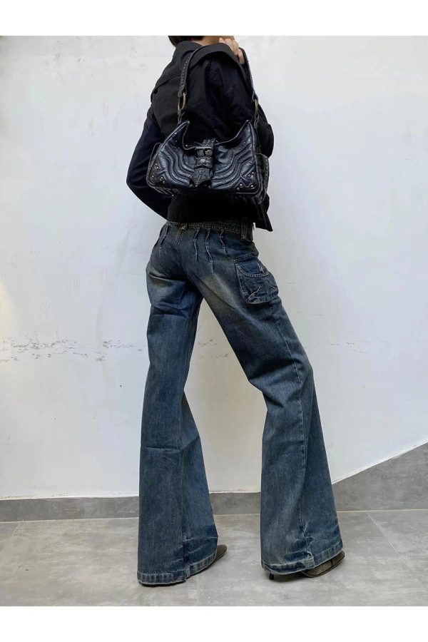 Cargo Chic Wide-Leg Jeans - 2000s Fashion, Nostalgia 2000s Outfits