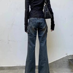 Cargo Chic Wide-Leg Jeans - 2000s Fashion, Nostalgia 2000s Outfits