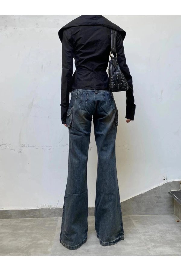 Cargo Chic Wide-Leg Jeans - 2000s Fashion, Nostalgia 2000s Outfits