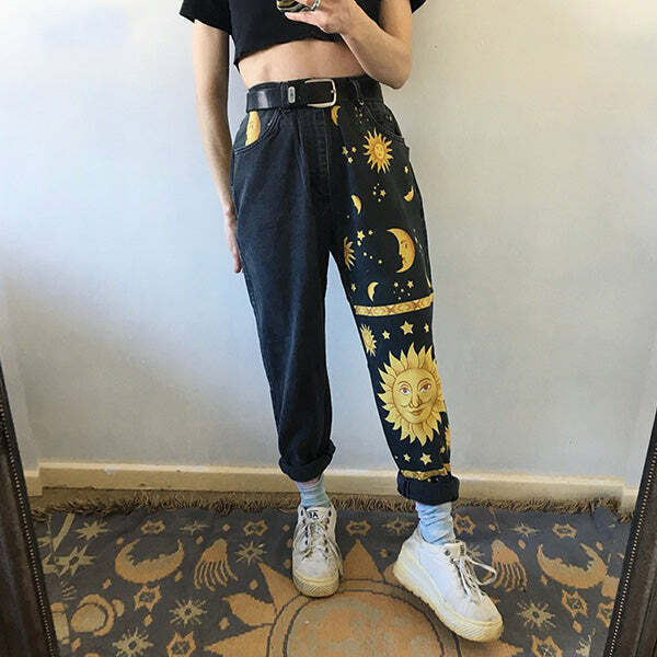 Celestial Magic Mom Jeans - 2000s Fashion Inspired Vintage Style