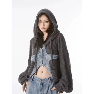 Celestial Shadow Hoodie - 2000s Fashion Inspired Winter Outfit for Women