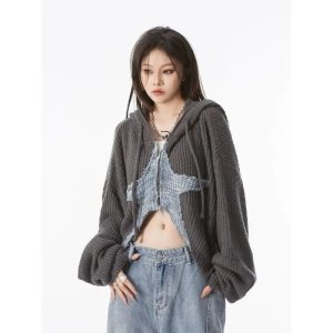 Celestial Shadow Hoodie - 2000s Fashion Inspired Winter Outfit for Women