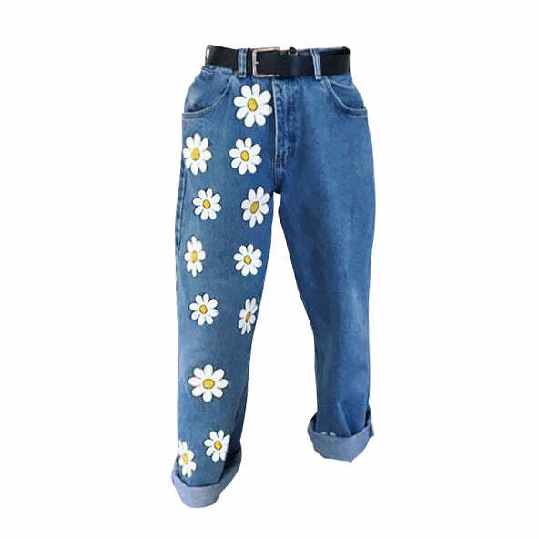 Daisy Mom Jeans - 2000s Fashion Nostalgia, Y2K Aesthetic Outfit