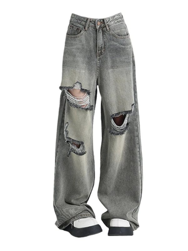 Distressed Oversized Baggy Jeans for 2000s Fashion & Nostalgia Outfits