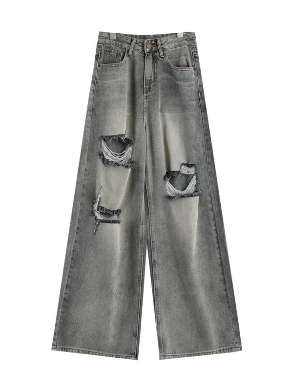 Distressed Oversized Baggy Jeans for 2000s Fashion & Nostalgia Outfits