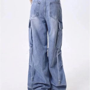 Extreme Wide-Leg Cargo Jeans - 2000s Fashion, Nostalgia 2000s Outfits