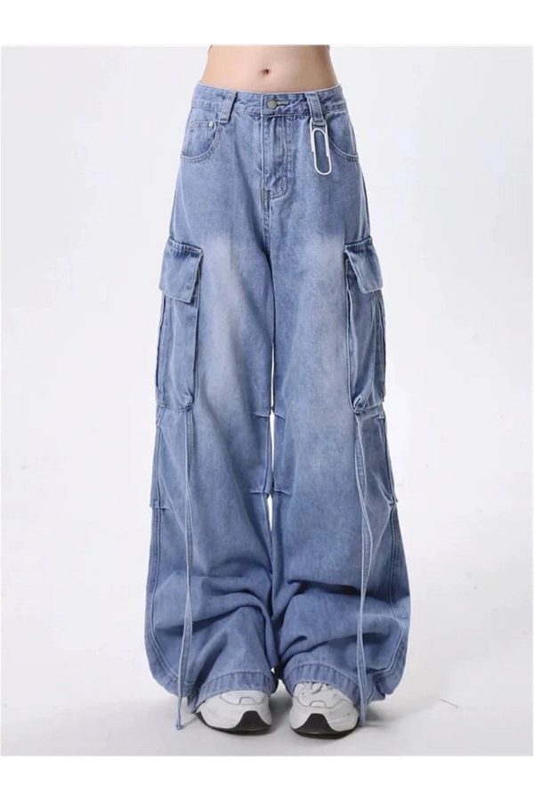 Extreme Wide-Leg Cargo Jeans - 2000s Fashion, Nostalgia 2000s Outfits