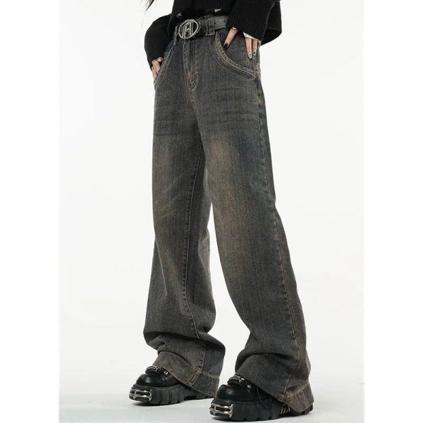 Faded Grunge Baggy Jeans - 2000s Fashion, Nostalgia 2000s Outfits, Y2K Style