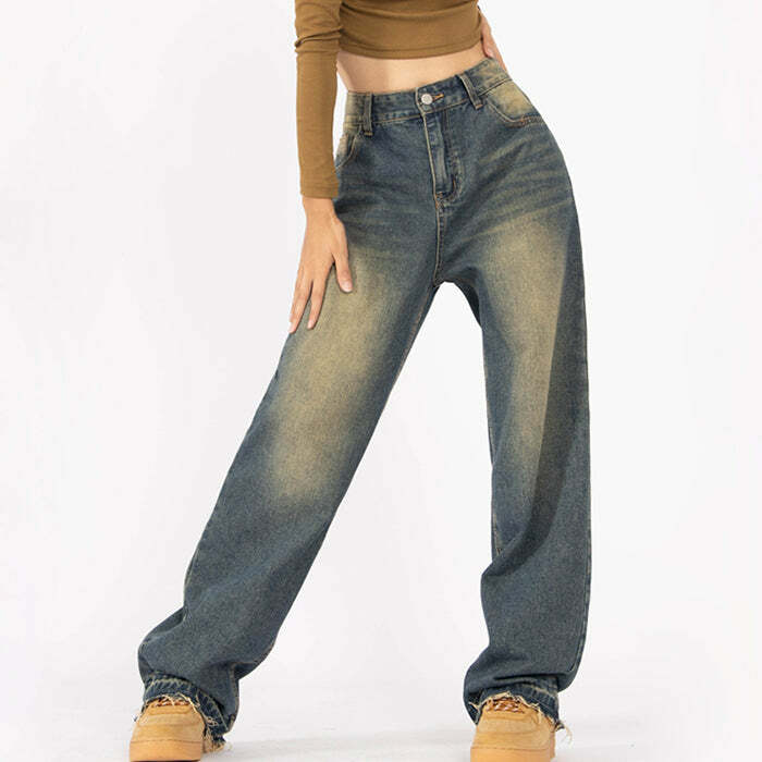 Fairy Grunge Baggy Jeans - 2000s Fashion, Y2K Aesthetic, Vintage Style