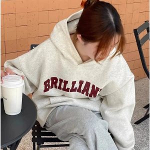 Fall Brilliant Statement Hoodie - 2000s Fashion Inspired Winter Outfit