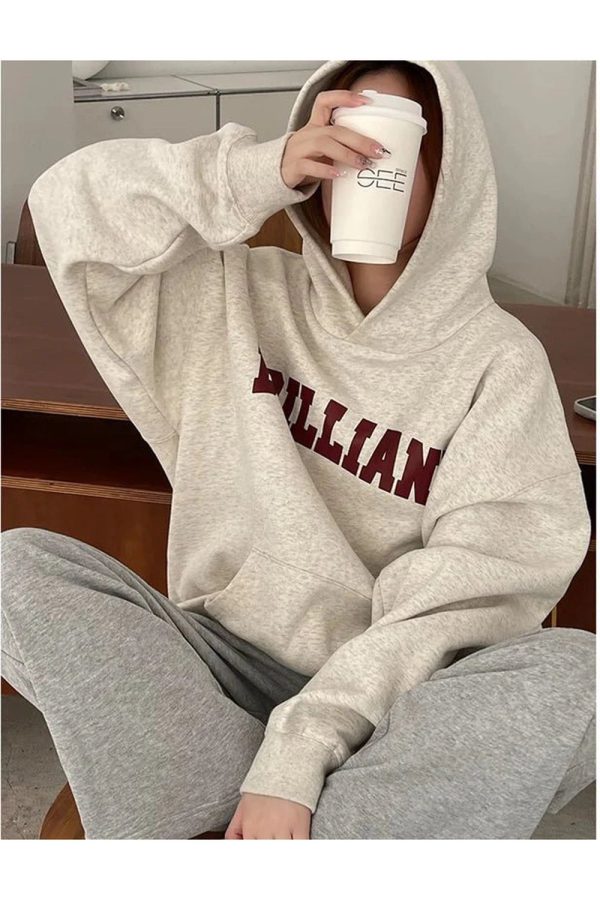 Fall Brilliant Statement Hoodie - 2000s Fashion Inspired Winter Outfit