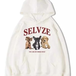 Fall Cute Puppy Graphic Hoodie - 2000s Fashion Nostalgia Outfit for Women