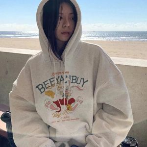 Fall Retro Cartoon Graphic Hoodie - 2000s Fashion Inspired Outfit