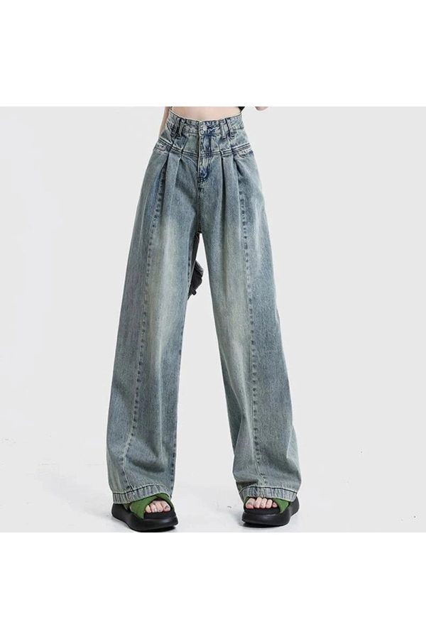 Fall Ultra Wide-Leg Baggy Jeans - 2000s Fashion Nostalgia Outfit