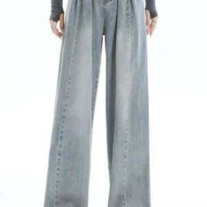 Fall Ultra Wide-Leg Baggy Jeans - 2000s Fashion Nostalgia Outfit