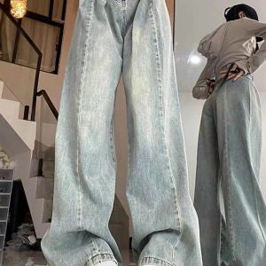 Fall Ultra Wide-Leg Baggy Jeans - 2000s Fashion Nostalgia Outfit