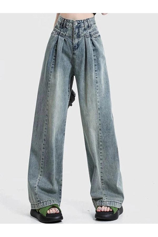 Fall Ultra Wide-Leg Baggy Jeans - 2000s Fashion Nostalgia Outfit