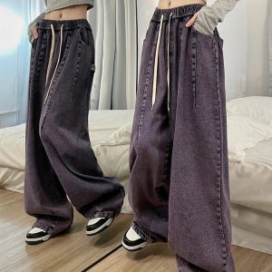 Fall Ultra-Wide Vintage Cargo Jeans - 2000s Fashion Nostalgia Outfit