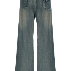 Fall Vintage Washed Baggy Jeans - 2000s Fashion Inspired Women's Outfit