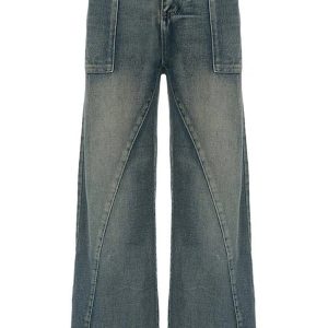 Fall Vintage Washed Baggy Jeans - 2000s Fashion Inspired Women's Outfit