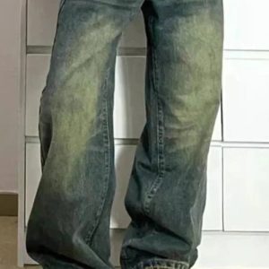 Fall Washed Low-Rise Baggy Jeans - 2000s Fashion Nostalgia Outfit