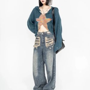 Galactic Grunge Hoodie - 2000s Fashion Inspired Nostalgia Outfit