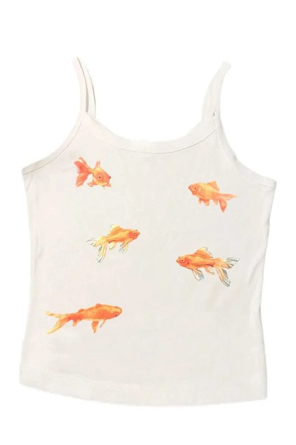 Goldfish Serenity Tank Top - 2000s Fashion Inspired Women's Outfit