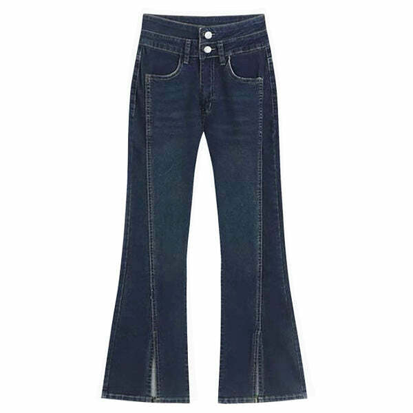 Grunge Aesthetic Flare Jeans - 2000s Fashion, Y2K Style, Vintage Vibes