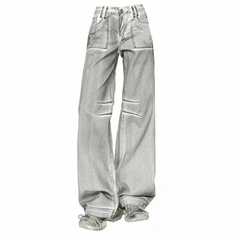 High Fashion Silver Jeans - 2000s Fashion Nostalgia Outfit for Women