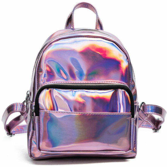 Holo Mini Backpack - 2000s Fashion, Y2K Aesthetic, Nostalgia Outfits