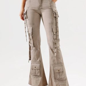 Hybrid Harness Split Jeans - 2000s Fashion, Y2K Aesthetic, Trashy Party Outfit