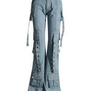 Hybrid Harness Split Jeans - 2000s Fashion, Y2K Aesthetic, Trashy Party Outfit