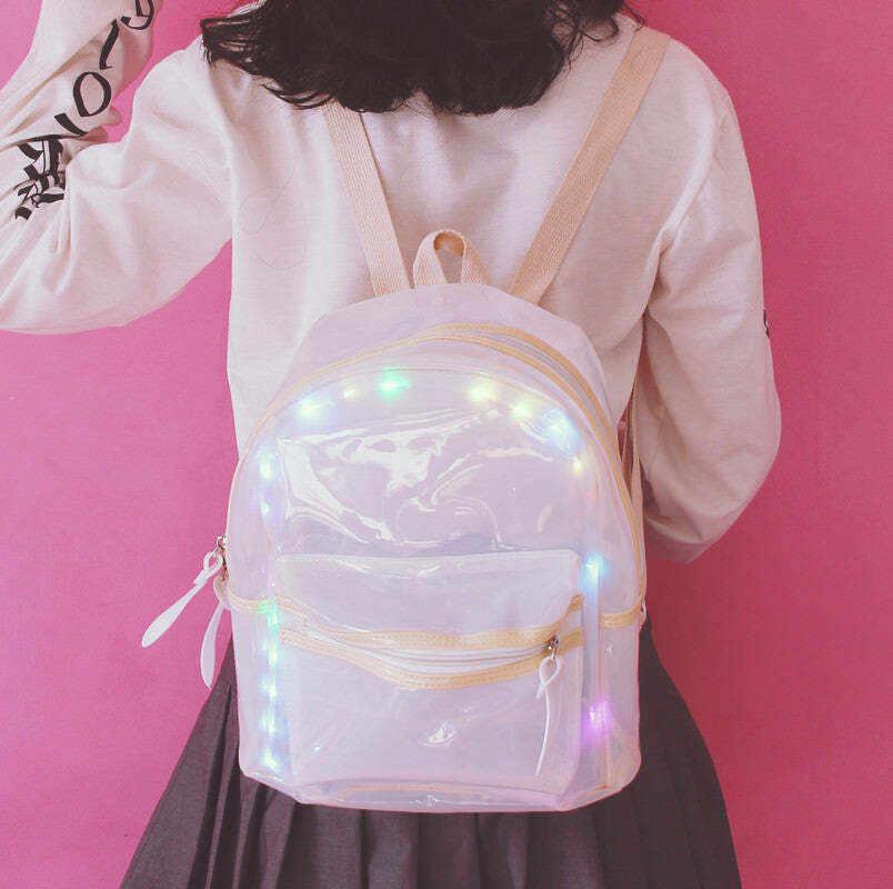 Light Show Backpack - 2000s Fashion Inspired, Y2K Aesthetic Bag for Women