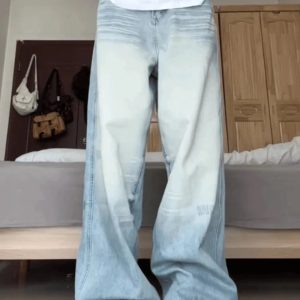 Light Wash Oversized Baggy Jeans - 2000s Fashion Nostalgia Outfit