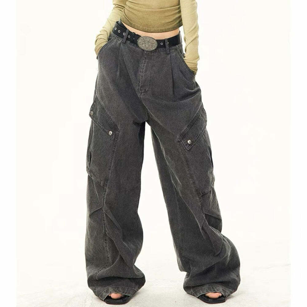 Like A Boy Skater Cargo Jeans - 2000s Fashion, Y2K Aesthetic Outfit