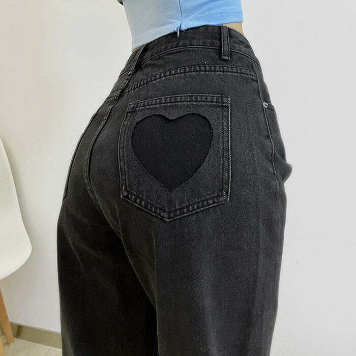 Love Bites Gradient Jeans - 2000s Fashion, Y2K Aesthetic, Vintage Style