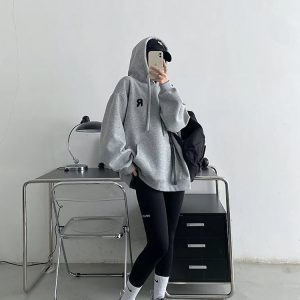 Minimalist Pastel Hoodie - 2000s Fashion Inspired Winter Outfit