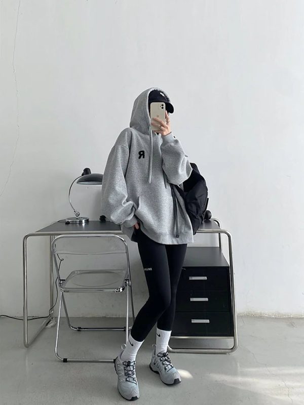 Minimalist Pastel Hoodie - 2000s Fashion Inspired Winter Outfit